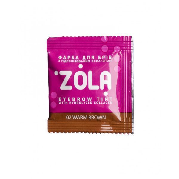 Zola краска для бровей с коллагеном в саше 5ml (02 Warm Brown) 11985 фото