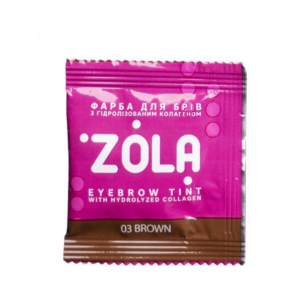 Zola краска для бровей с коллагеном в саше 5ml (03 Brown) 11986 фото