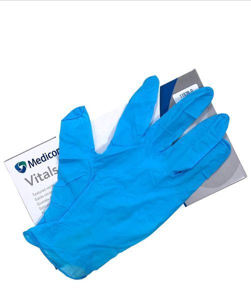 Перчатки Medicom SafeTouch Vitals Slim L 3.0g (блакитні) 13512 фото
