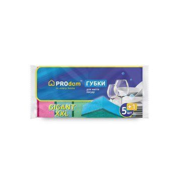 Губка кухонная Продом (Gigant XXL) 5+1 шт (2399) 20683 фото