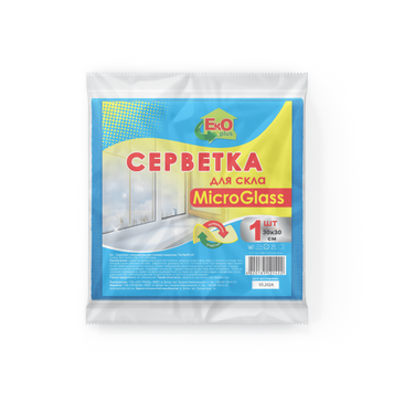 Салфетки с микрофибры для СТЕКЛА Ecoplus 1шт 30*30см 20552 фото