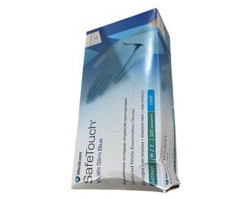 Рукавички Medicom SafeTouch Vitals Slim М 3.0g (блакитні) (ушкоджена упаковка) 23889 фото