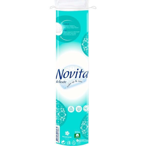 Диски ватні NOVITA Delicate 120шт 15704 фото
