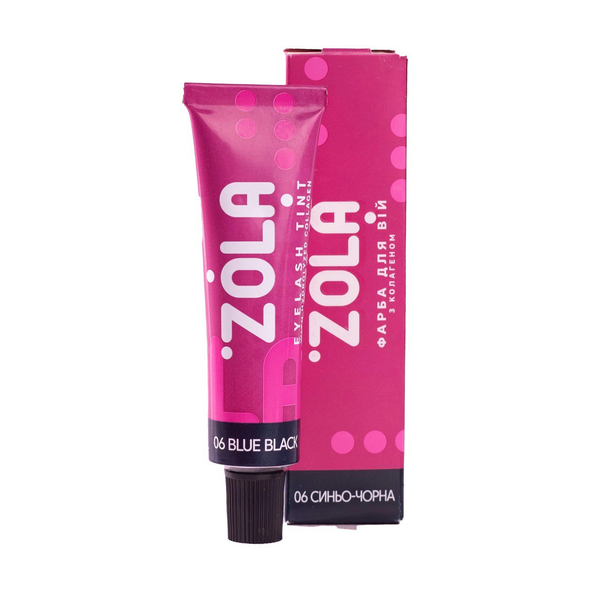 Zola краска для ресниц с коллагеном 15ml (06 сине-черная) 13121 фото