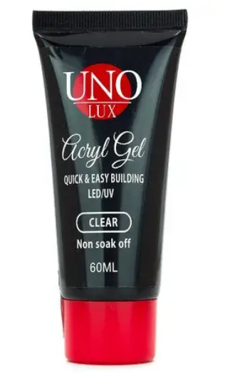 Акрил-гель, полигель для наращивания UNO Poly UV Gel, Clear 60 ml 15823 фото