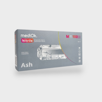 Перчатки нітрилові MediOk ASH, М 3.8g(сірі) 19353 фото