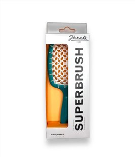 Janeke Superbrush the original расческа продувная, щетка для волос бирюзового цвета с белым 82SP226 TSE фото