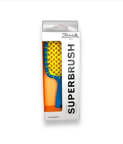 Janeke Superbrush the original гребінець продувний, щітка для волосся блакитного кольору з жовтим 82SP226 BYF фото