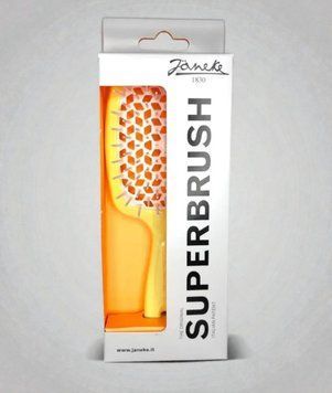 Janeke Superbrush the original расческа продувная, щетка для волос желтого цвета с белым 93SP226 GIA фото