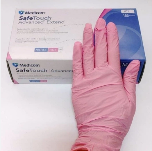 Перчатки нітрилові 50 пар/уп Medicom M рожеві (3,8г) 1172-TG-C фото