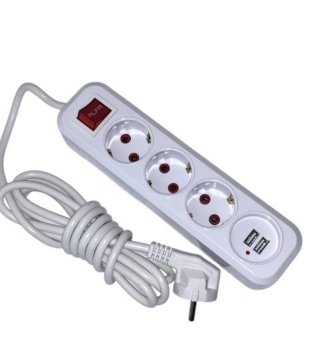 Підовжувач 3 розетки 3 м + 2USB 22060 фото