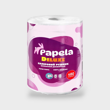 Папірний рушник Papela Deluxe 1рул 2 кулі-480 відривів 16627 фото