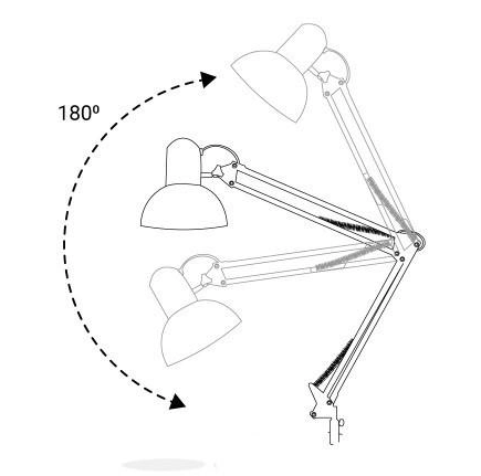 Лампа настольная на струбцине, крепящаяся к столу, белого цвета 2054 фото