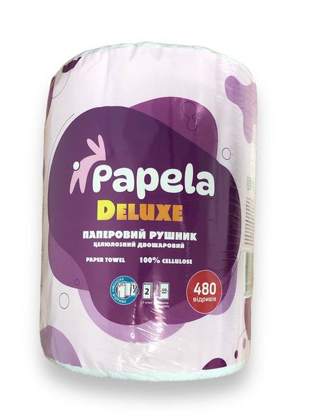 Бумажное  полотенце Papela Deluxe 1рул 2слоя-480 отрывов 16627 фото