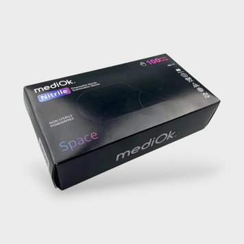 Нітрилові рукавички MediOK, XS 3.5g (чорні) 1428 фото