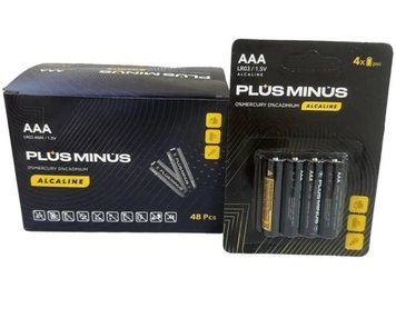 Батарейка LR03 PLUS minus 4шт Alkaline Power 21299 фото
