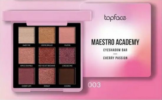  Зображення TopFace Набор теней для век 9-цветов Maestro Academy - Cherry Passion 003 