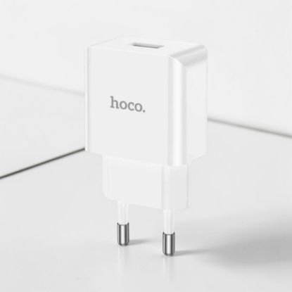  Зображення Блок живлення HOCO C106A Leisure 1USB (Білий) 