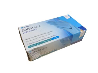  Зображення Рукавички Medicom SafeTouch Vitals Slim L 3.0g(блакитні) (пошкоджена упаковка) 