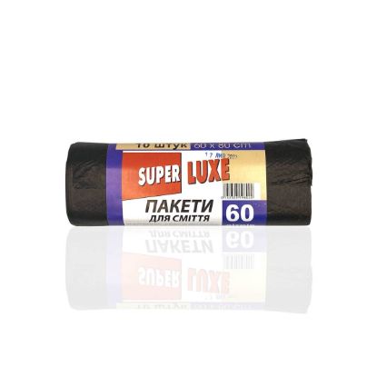  Зображення Сміттєві пакети TM Super Luxe 60л(10шт)Чорні 