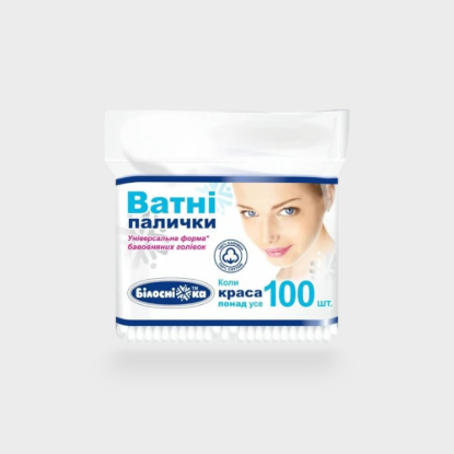  Зображення Ватні палички "Білосніжка" 100 шт 