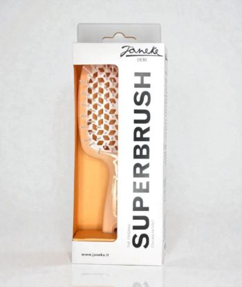  Зображення Janeke Superbrush the original гребінець продувна, щітка для волосся персикового кольору з білим 