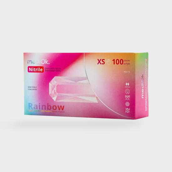  Зображення Нітрилові рукавички MediOK, RAINBOW, XS 