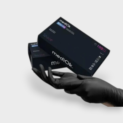  Зображення Нітрилові рукавички MediOK, L 3.5g (чорні) 