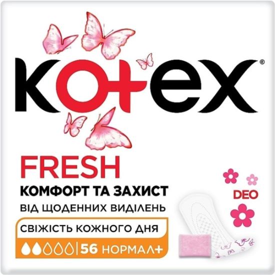  Зображення Прокладки щоденні Kotex Deo Normal Plus, 56 шт 