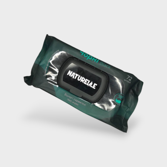  Зображення Серветка волога 72шт Naturelle BLACK (з клапаном) 