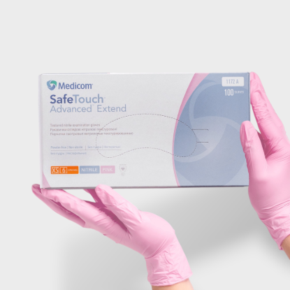  Зображення Рукавички нітрилові 50 пар/уп Medicom XS рожеві (3,8г) 