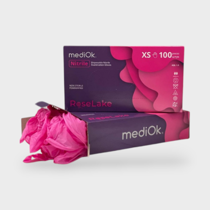  Зображення Нітрилові рукавички MediOK Rose Lake, XS 3.5 g(рожеві) 