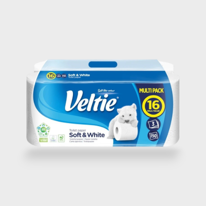  Зображення Туалетний папір Velvet Soft White 16рул 3 шари/150 відрив. 