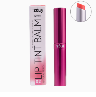  Зображення ZOLA Бальзам для губ, Lip Tint Balm(02 Peach Naturall) 