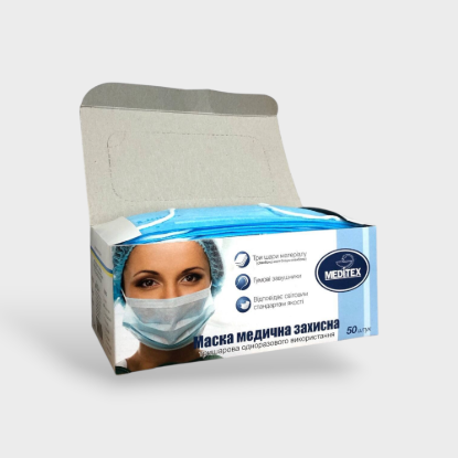  Зображення Маска медична Блакитна Meditex (50шт) 