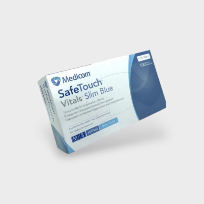  Зображення Перчатки Medicom SafeTouch Vitals Slim M 3.0g(голубые) 