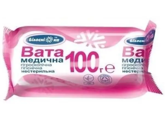  Зображення Вата "Білосніжка" рулон 100 г (нестерильна) 