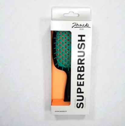  Зображення Janeke Superbrush the original гребінець продувна, щітка для волосся чорного кольору зі смарагдовим 