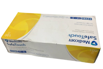  Зображення Рукавички вінілові MED прозорі M (4,4г) (ушкоджена упаковка) 