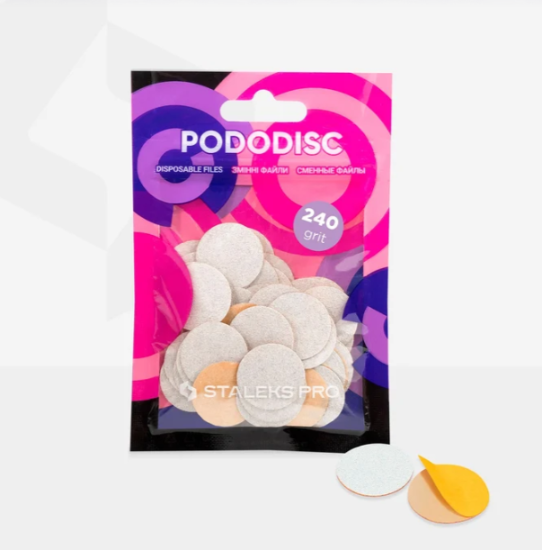  Зображення Змінні файли білі для педикюрного диска PODODISC M EXPERT 240 грит (50 шт) 